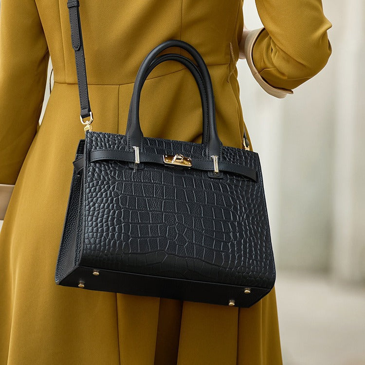 Siena Genuine Leather Buckle Satchel Bag