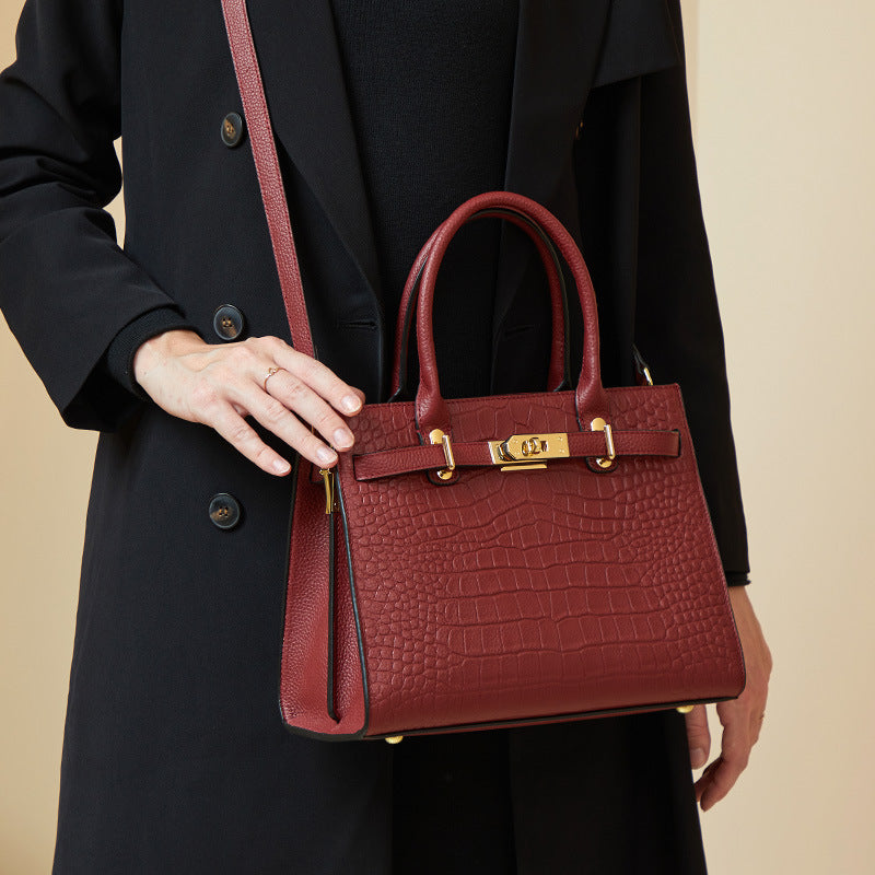 Siena Genuine Leather Buckle Satchel Bag
