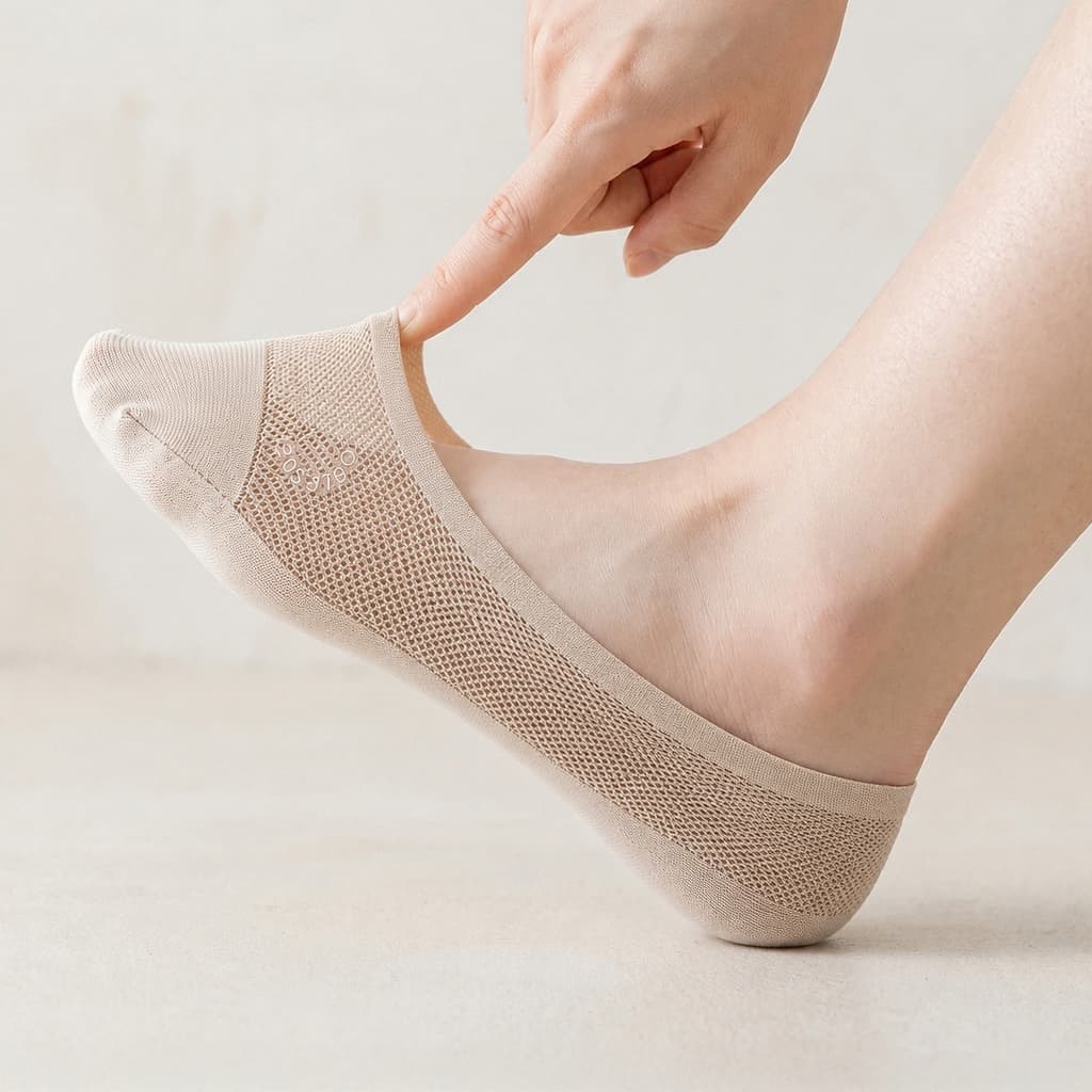 BareStep No-Show Socks 12-Pack - Anti-Slip Breathable Cotton Footies