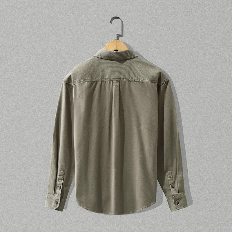 Men's Organic Cotton Button-Up Shirt - Breathable Long Sleeve Casual Shirt