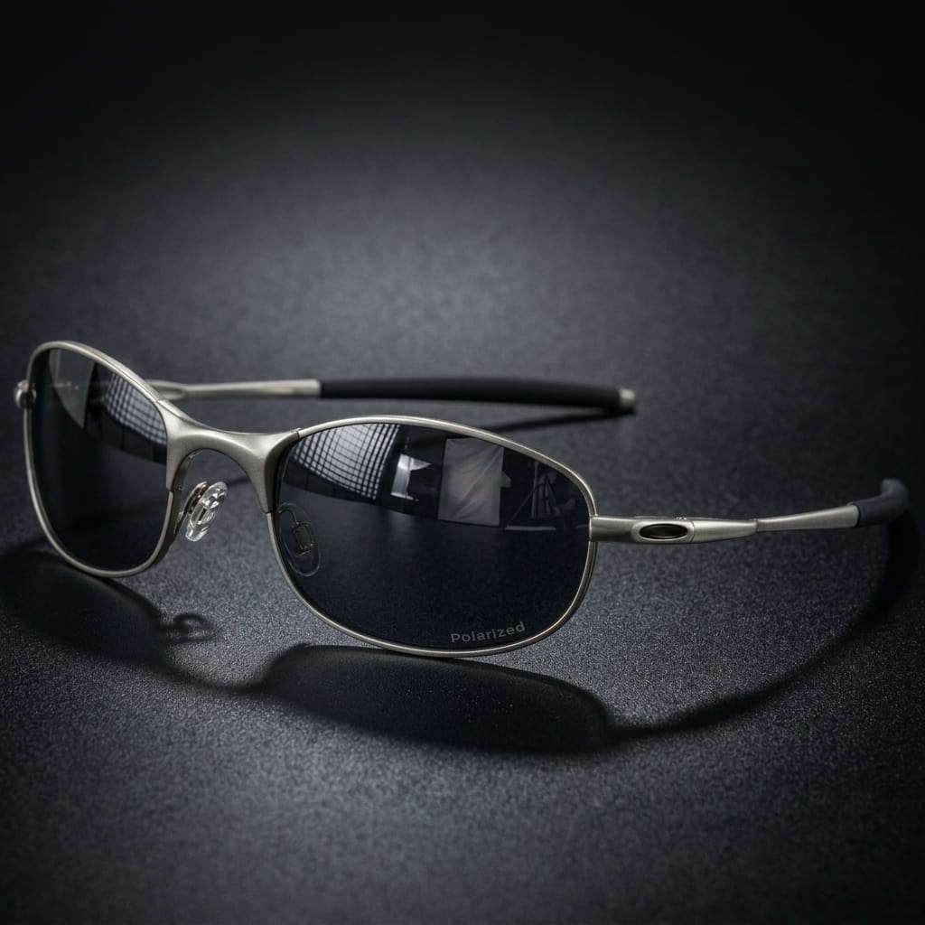 Nuvelio Strada metal polarized UV400 mirrored sunglasses - Classic Black