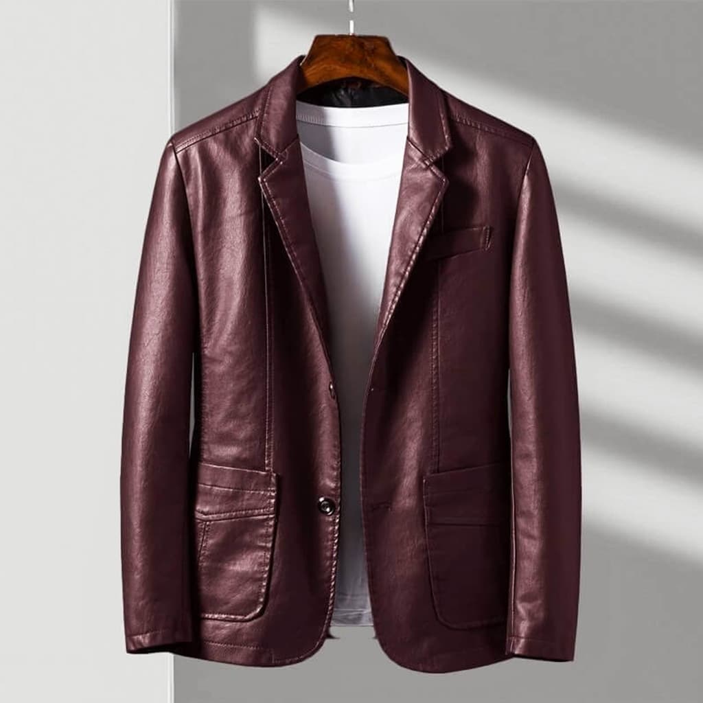 Sutton Leather Jacket Premium Tailored Blazer Style Leather Jacket