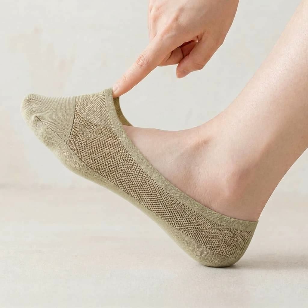 BareStep No-Show Socks 12-Pack - Anti-Slip Breathable Cotton Footies
