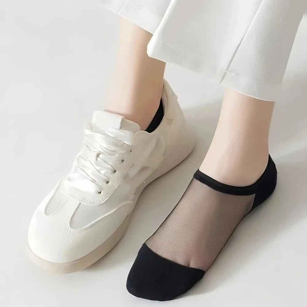 Women’s No-Show Non-Slip Mesh Socks – Breathable Cotton Sole product image