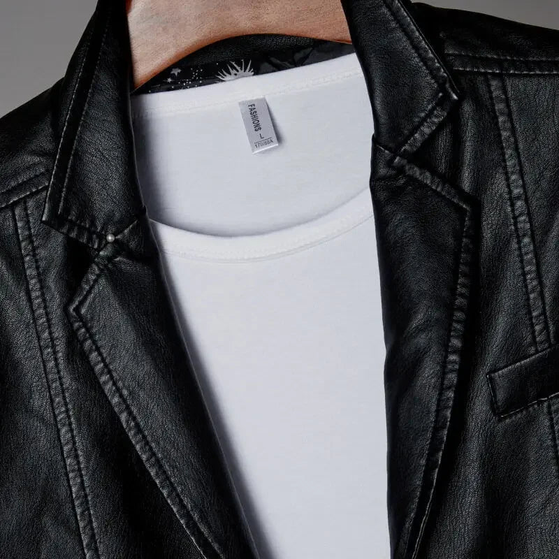 Sutton Leather Jacket Premium Tailored Blazer Style Leather Jacket