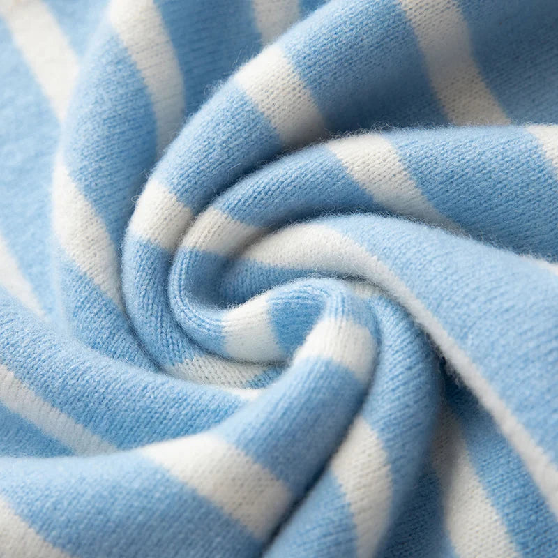 Maritime Merino Wool Sweater Australian Merino Crew Neck Stripe Knit
