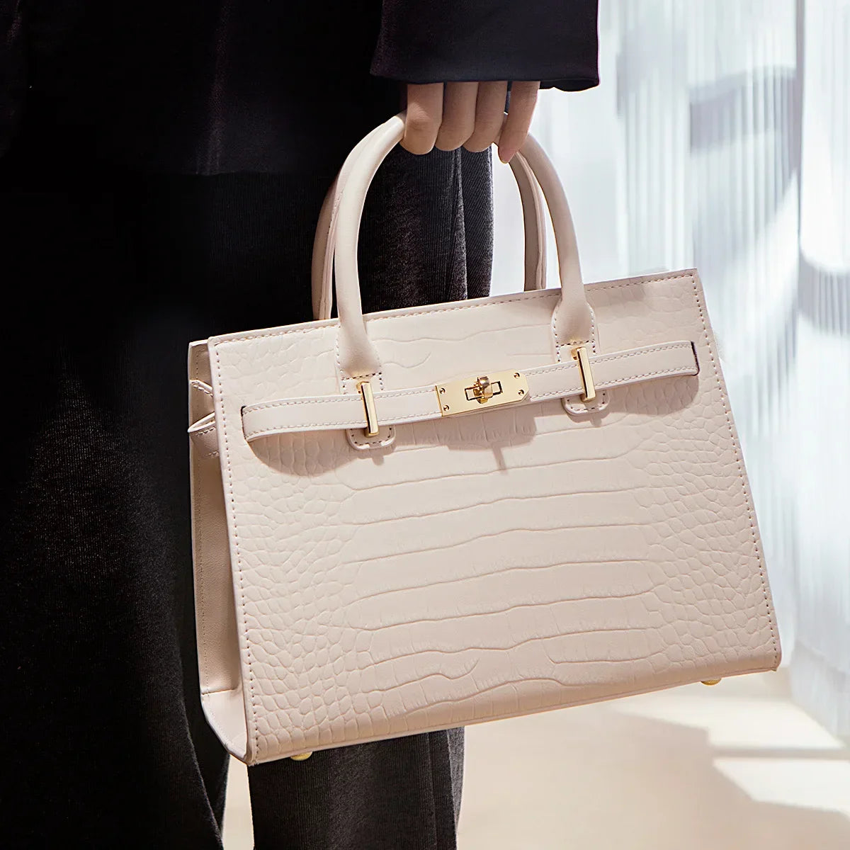 Siena Genuine Leather Buckle Satchel Bag