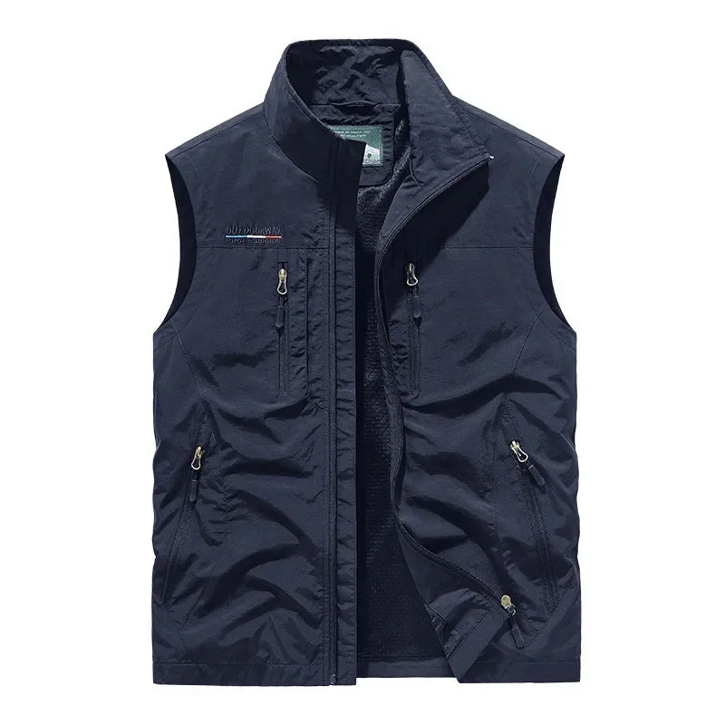 Men's Utility Travel Vest - Lightweight Quick-Dry Multi-Pocket Fit