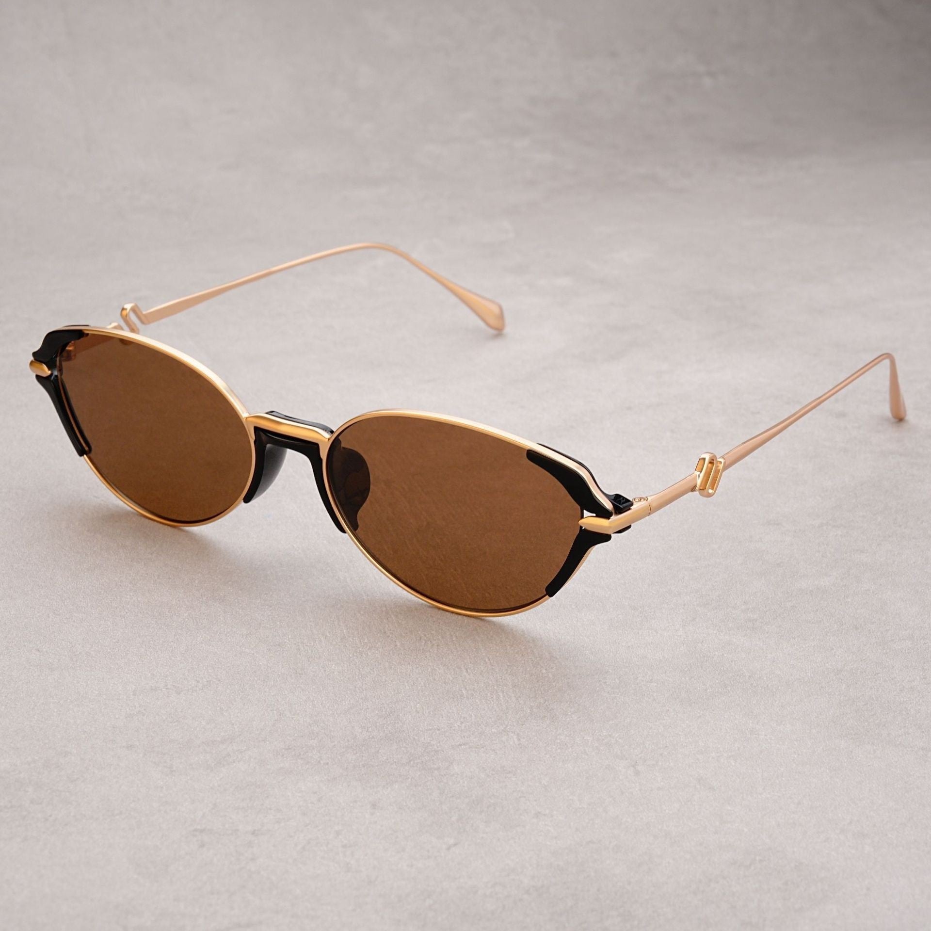 Golden Hour Oval Sunglasses Polarized Gold Metal Retro Oval Shades