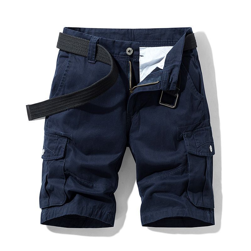 Men’s Cotton Cargo Shorts – Loose Fit Multi-Pocket Summer Shorts - Classic Black XS - 30 product image