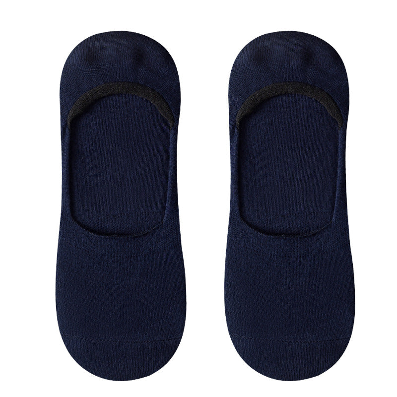 Men's organic cotton no-show socks with anti-slip heel grip