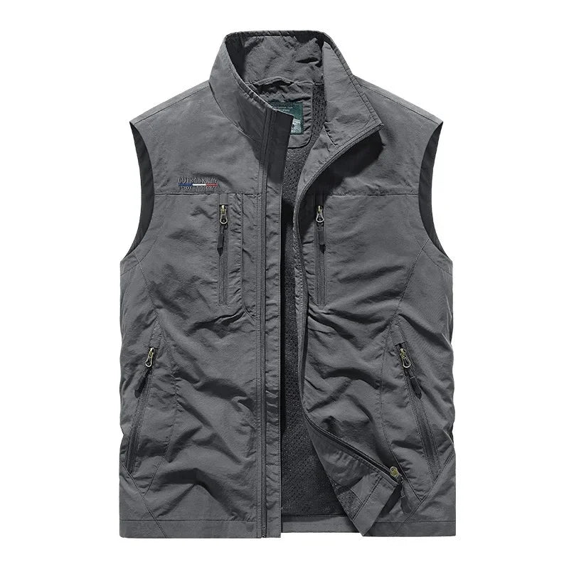 Men's Utility Travel Vest - Lightweight Quick-Dry Multi-Pocket Fit
