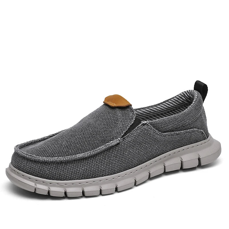 Men’s Lightweight Canvas Slip-On Sneakers – Casual Walking Shoes - Khaki 8 (EU 41) product image
