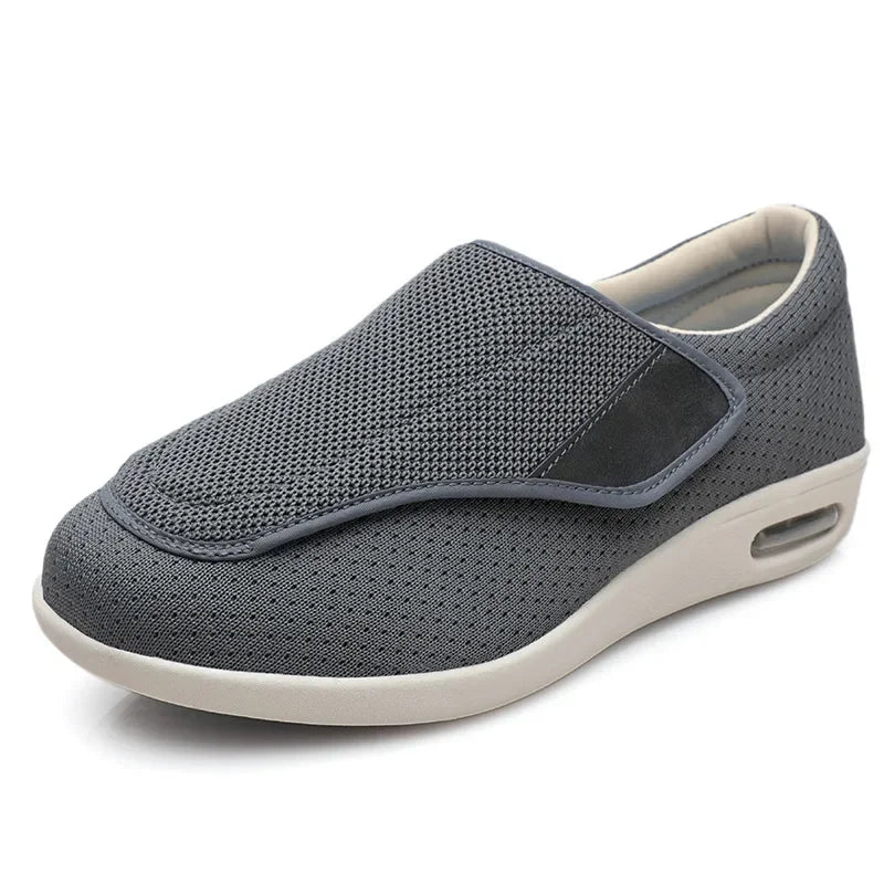 Orthopedic Wide Fit Shoes - Adjustable Comfort Walking Sneakers in Classic Black