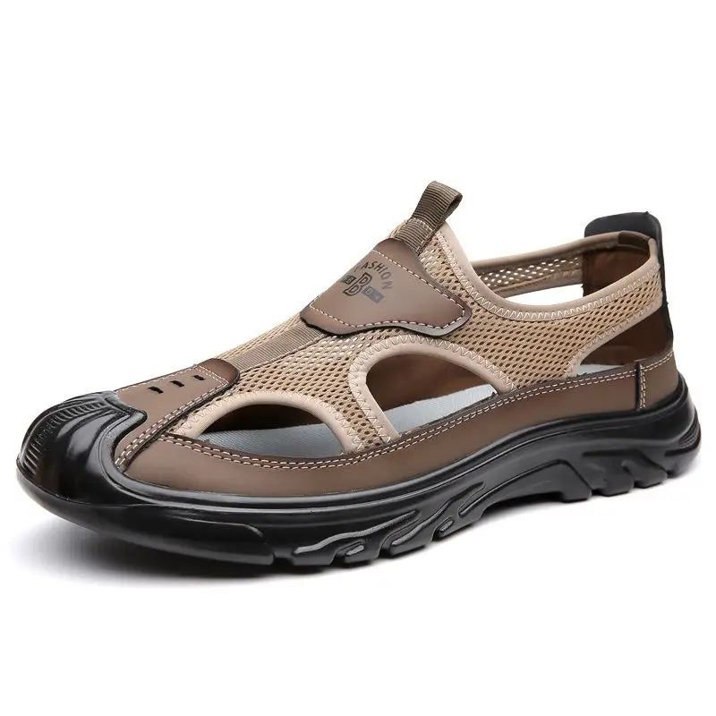 Men's Breathable Mesh Sandals - Orthopedic Cushioned Walking Shoes in Brown