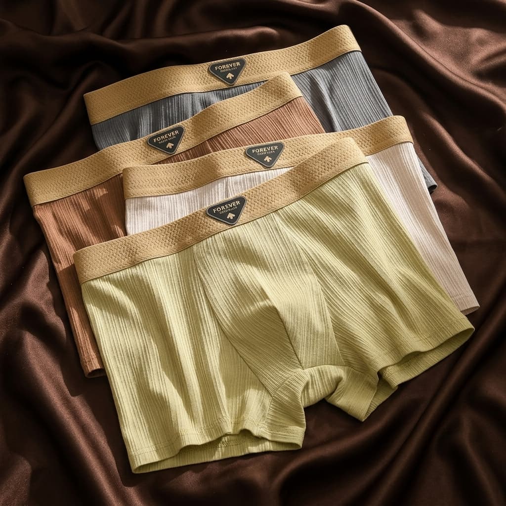 Nuvelio Kairo ribbed organic cotton boxer briefs antibacterial underwear