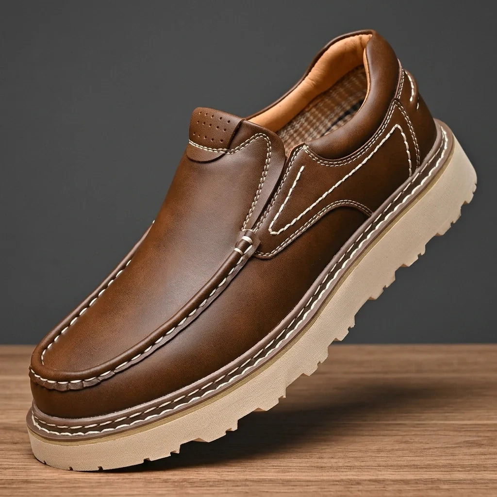 Torino Leather Loafers Genuine Cow Leather Orthopedic Slip Resistant Shoes
