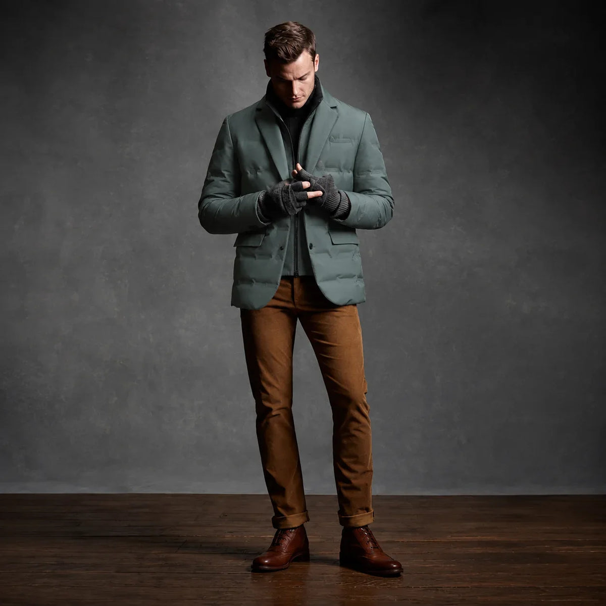Tailored lightweight white duck down blazer jacket