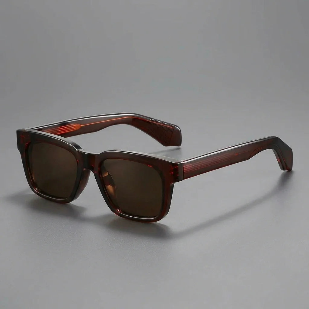 Nuvelio Capri crystal square polarized UV400 sunglasses - Blue Leopard