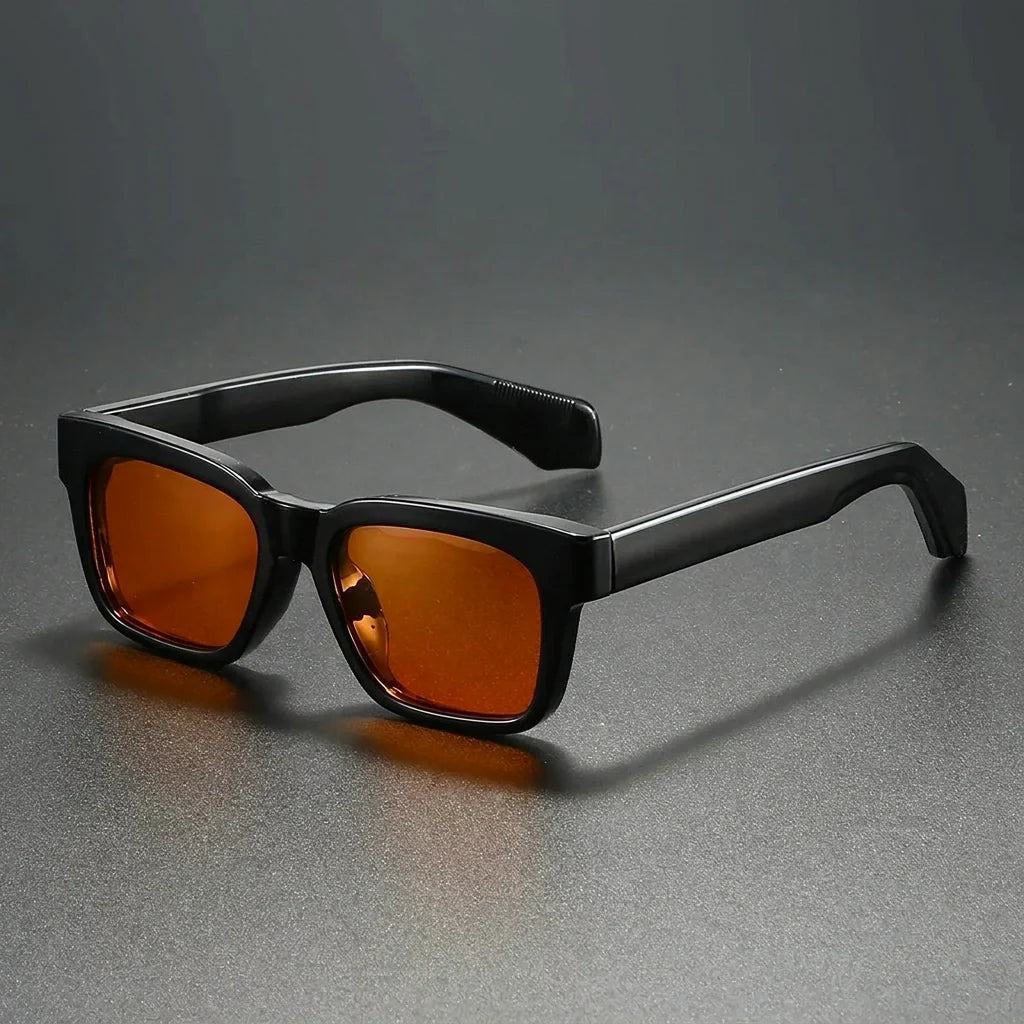 Nuvelio Capri crystal square polarized UV400 sunglasses - Dark Leopard