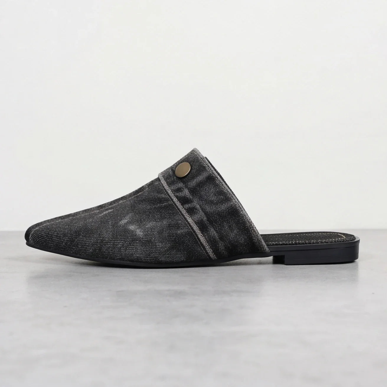 Women's lightweight denim backless slip-on loafers