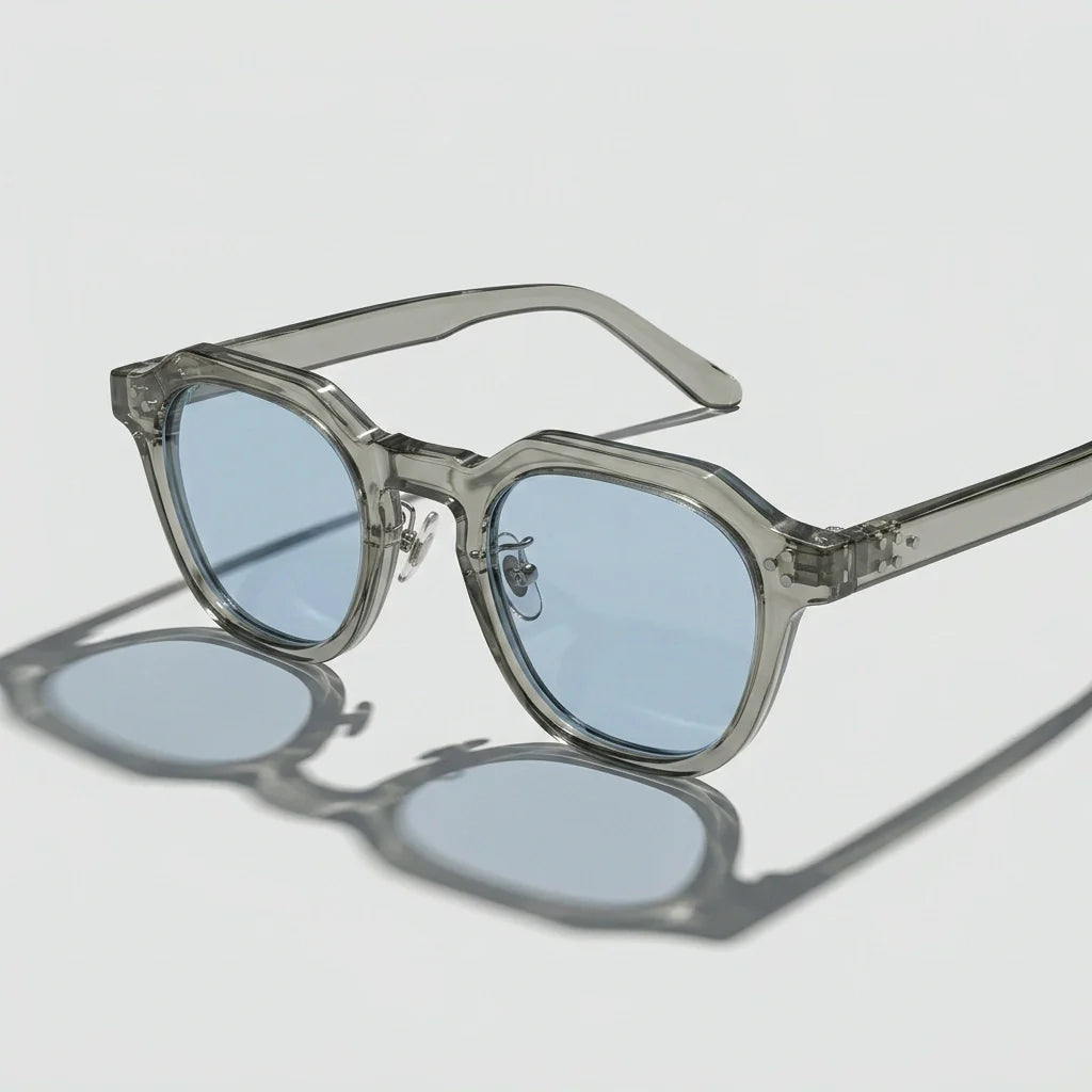 Lightweight geometric TR90 sunglasses with UV400 lenses