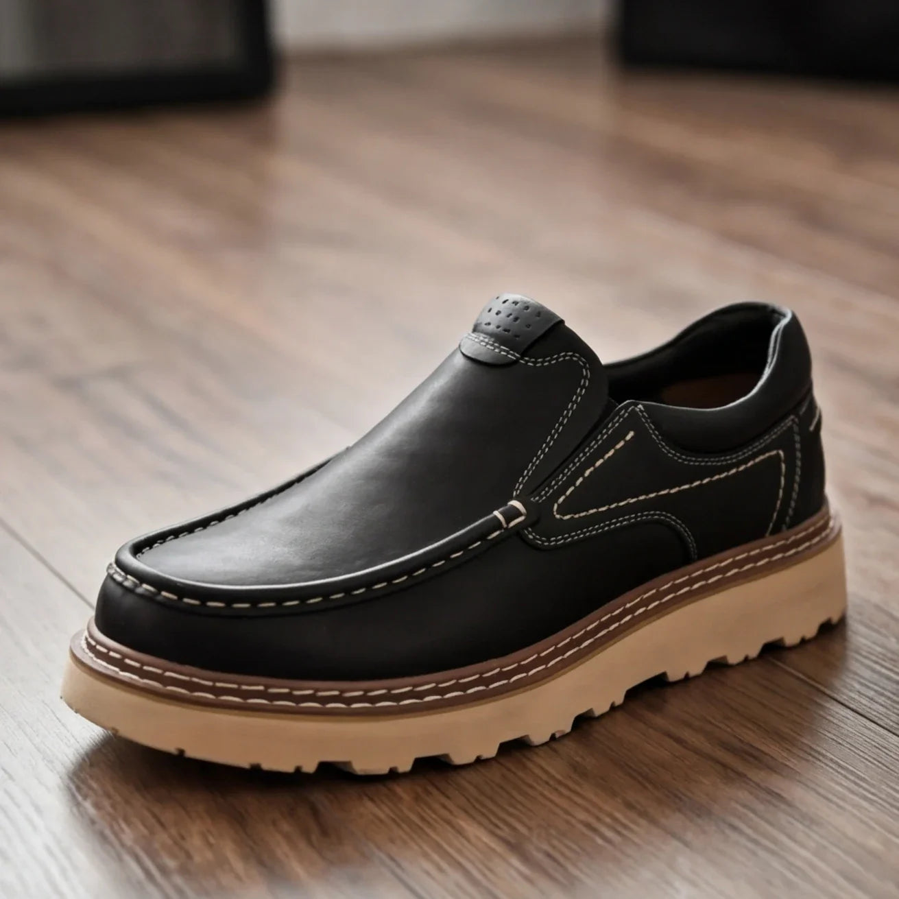 Torino Leather Loafers Genuine Cow Leather Orthopedic Slip Resistant Shoes