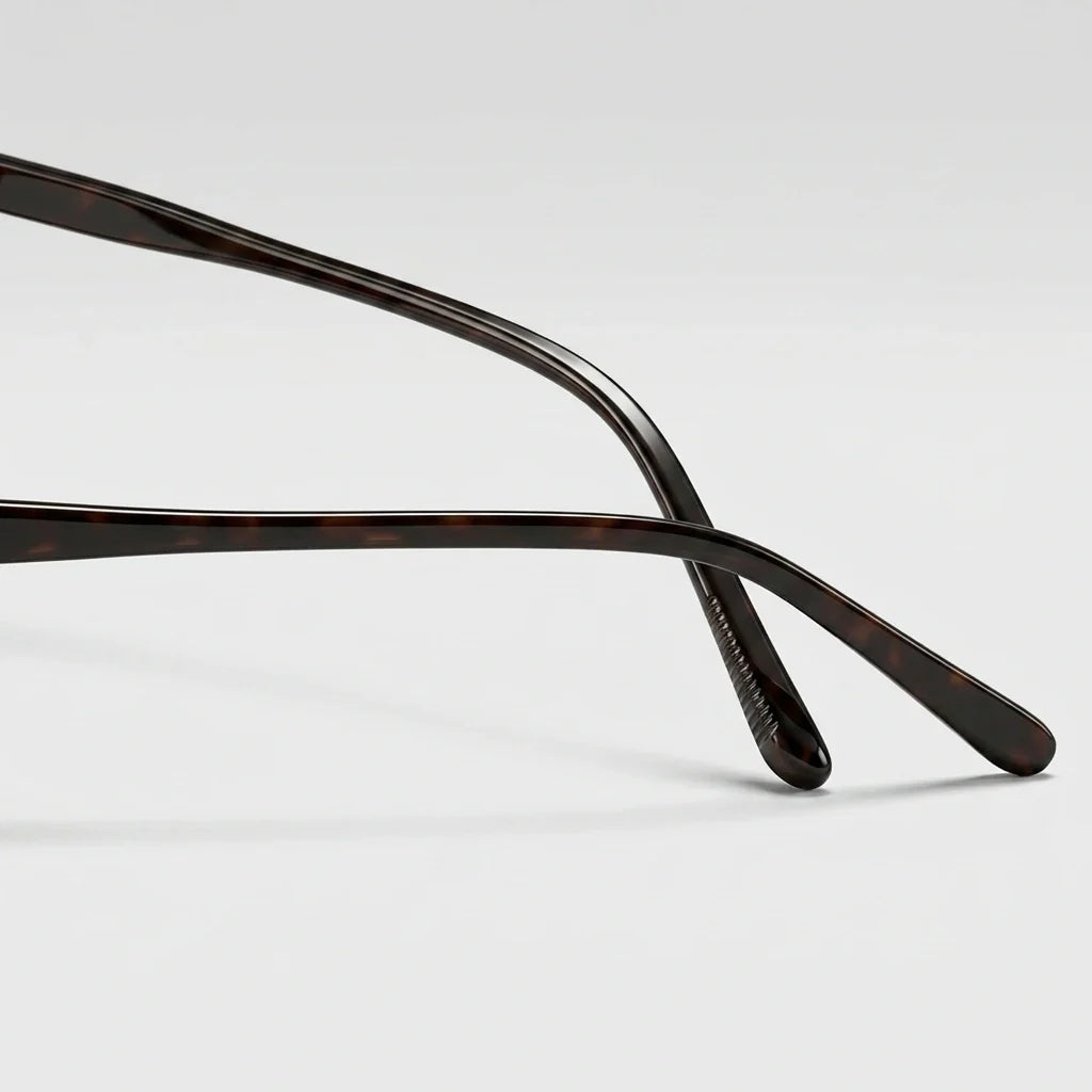 Mirrored UV Protection Sunglasses - Tortoise Temple Shades in Amber Brown