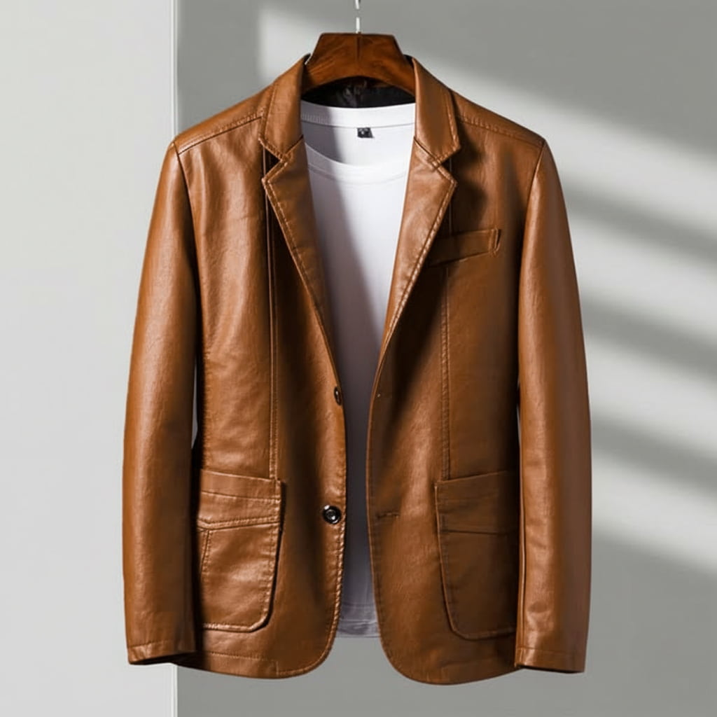 Sutton Leather Jacket Premium Tailored Blazer Style Leather Jacket