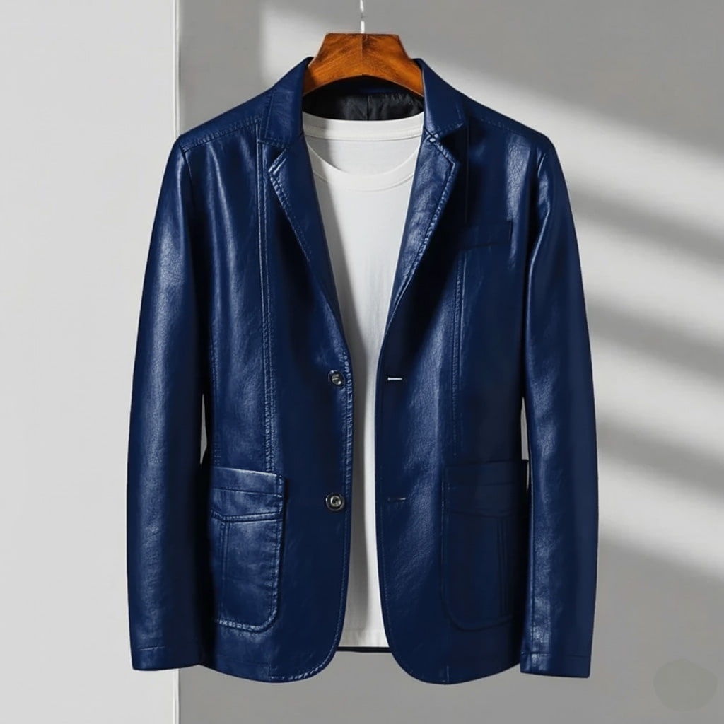 Sutton Leather Jacket Premium Tailored Blazer Style Leather Jacket