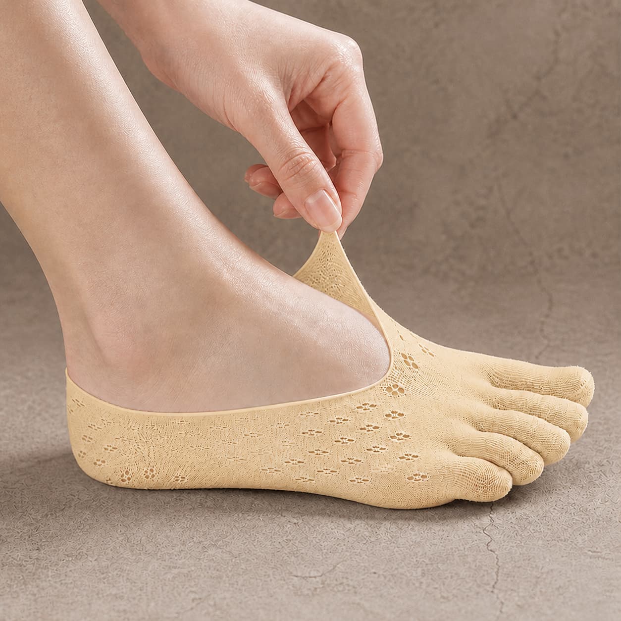 Invisible Breathable No-Slip Toe Socks