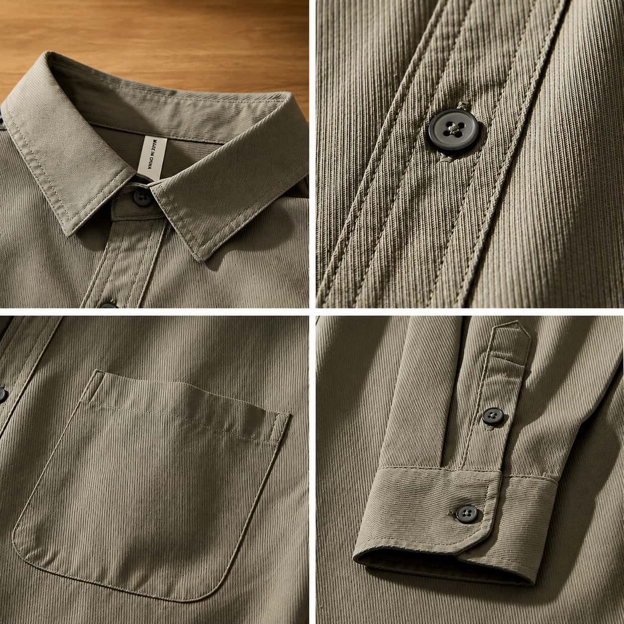 Men's Organic Cotton Button-Up Shirt - Breathable Long Sleeve Casual Shirt