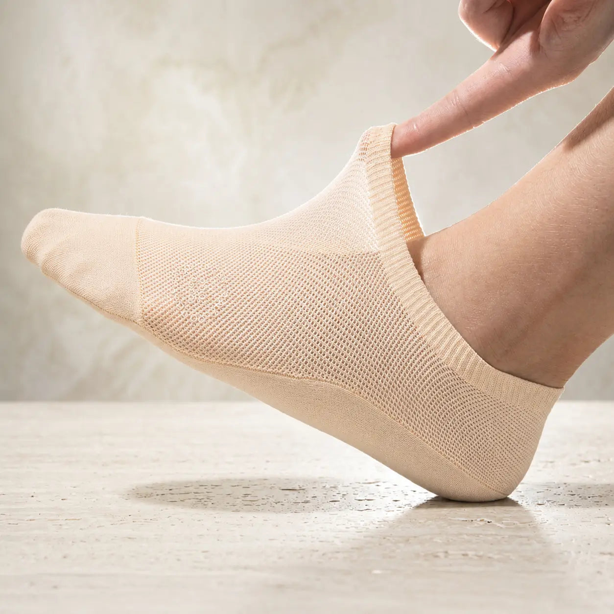 Anti-Slip No-Show Socks Gray