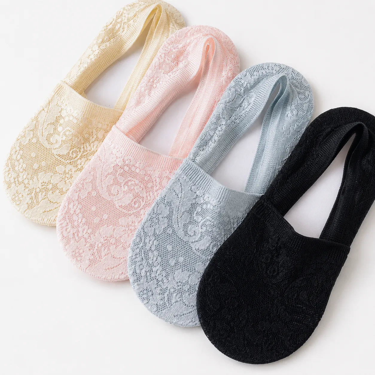 Floral Lace No-Show Socks