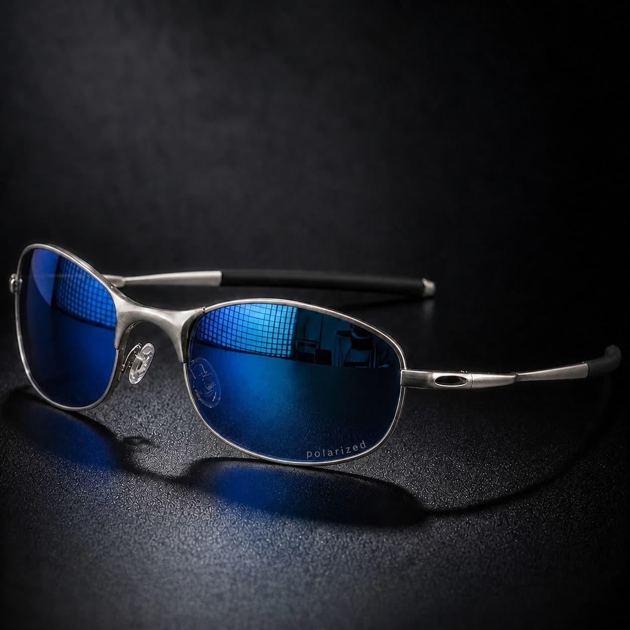Nuvelio Strada metal polarized UV400 mirrored sunglasses - Navy Blue