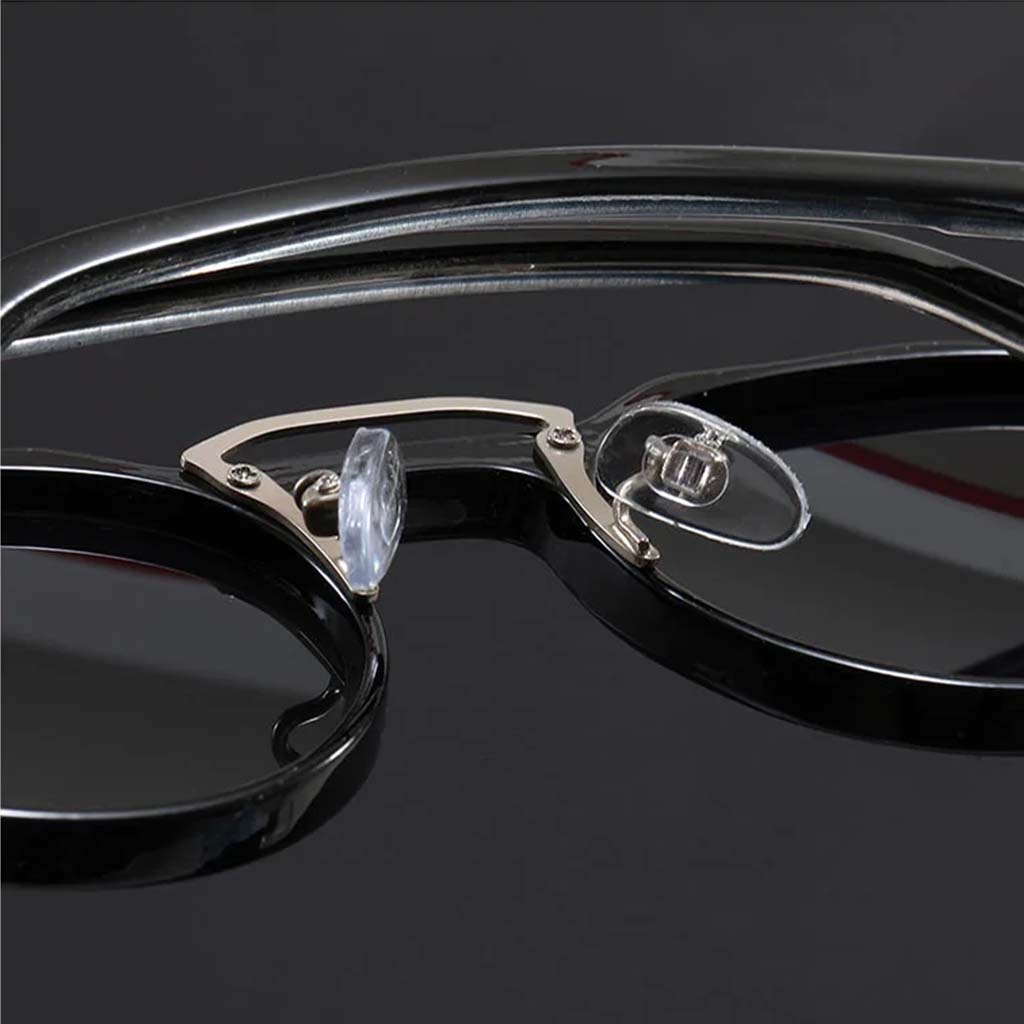 Transparent acetate sunglasses with multicolor patterned temples