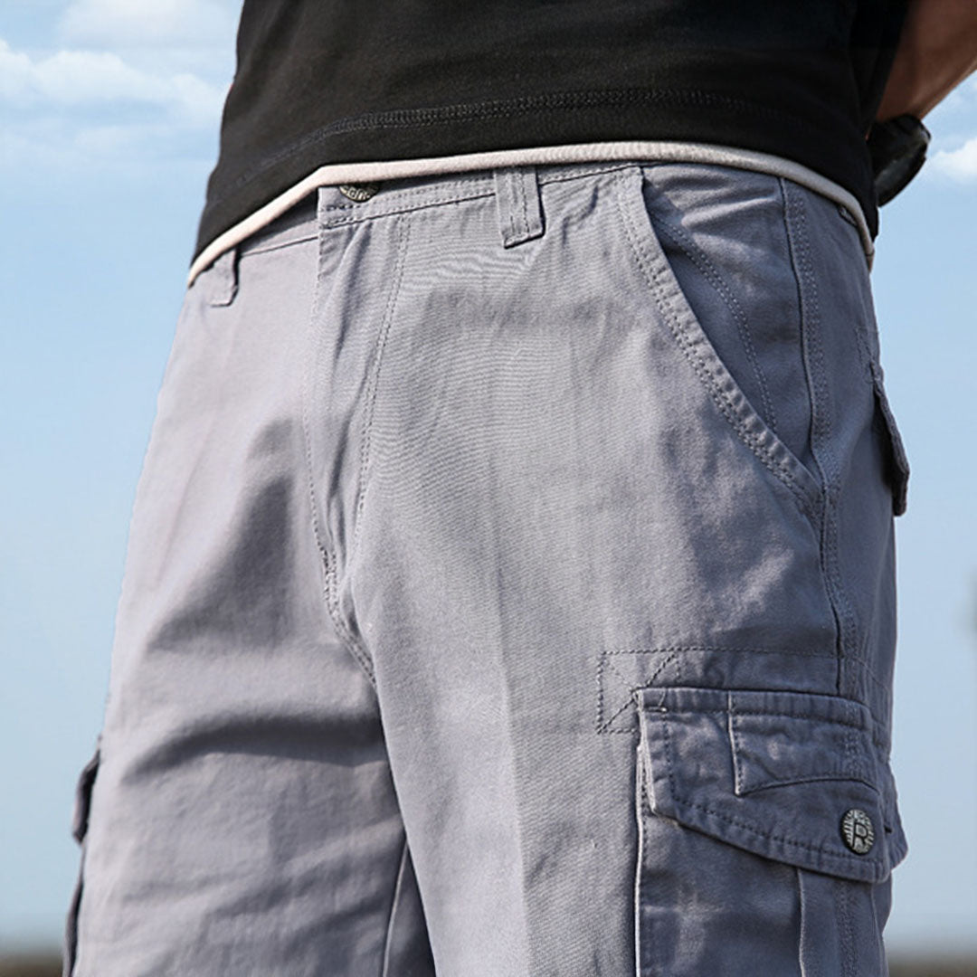 Men’s Cotton Cargo Shorts – Loose Fit Multi-Pocket Summer Shorts - Classic Black XL - 38 product image