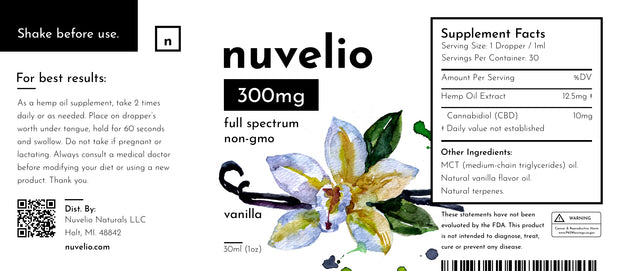 Full Spectrum CBD Oil Drops - Vanilla Flavor